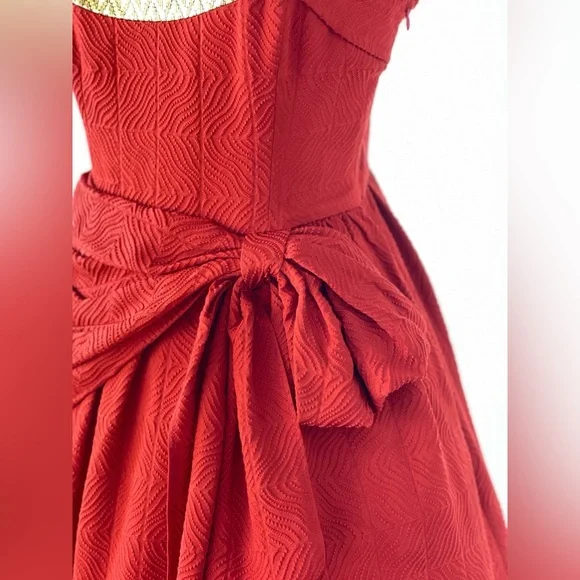 100% Handmade Silk Vintage Style Red DressPerfect Christmas Dress!